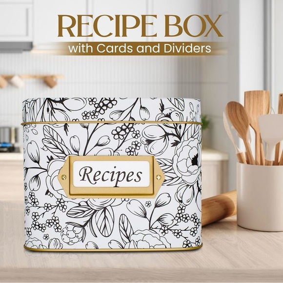 New recipe box with cards and dividers. Double sided recipe cards and box set - Picture 2 of 6